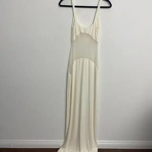 NWT Helsa Sheer Knit Curve Maxi Dress Vanilla  $498 msrp size M - Picture 11 of 11